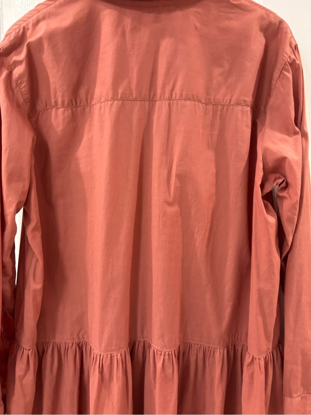 Grayson Frank and Eileen Changemaker Drop Waist Shirt Dress Rosewood Lagenlook